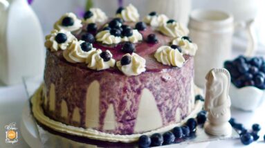 Blueberry Cake [Softest Sponge Layers with Whipped cream & Blueberries]