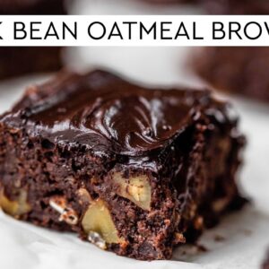 BLACK BEAN & OAT BROWNIES | tasty, fudgy, vegan brownie recipe