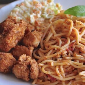 Chicken cutlet recipe, Chicken Spaghetti recipe, Coleslaw recipe,