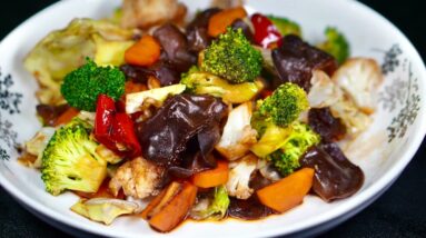 Chinese Mixed Vegetable Stir-Fry with Wood Ear Mushroom/Black Fungus