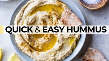 HOW TO MAKE HUMMUS IN 5 MINUTES | easy, healthy recipe