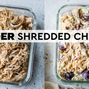 EASY SLOW COOKER SHREDDED CHICKEN RECIPE | Perfect For Meal Prep!