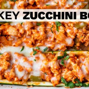 STUFFED ZUCCHINI BOATS | healthy high protein, low carb recipe!